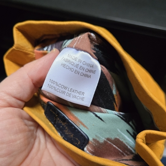 Miss Albright Specialty Burnt Yellow Leather Suede Wristlet Clutch - Picture 8 of 9